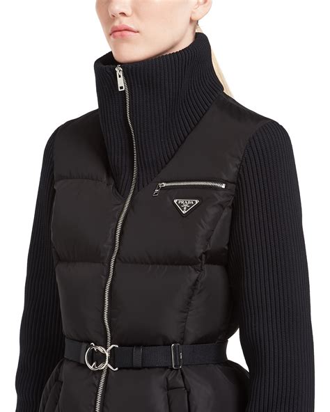 prada green puffer jacket|prada sleeveless puffer jacket.